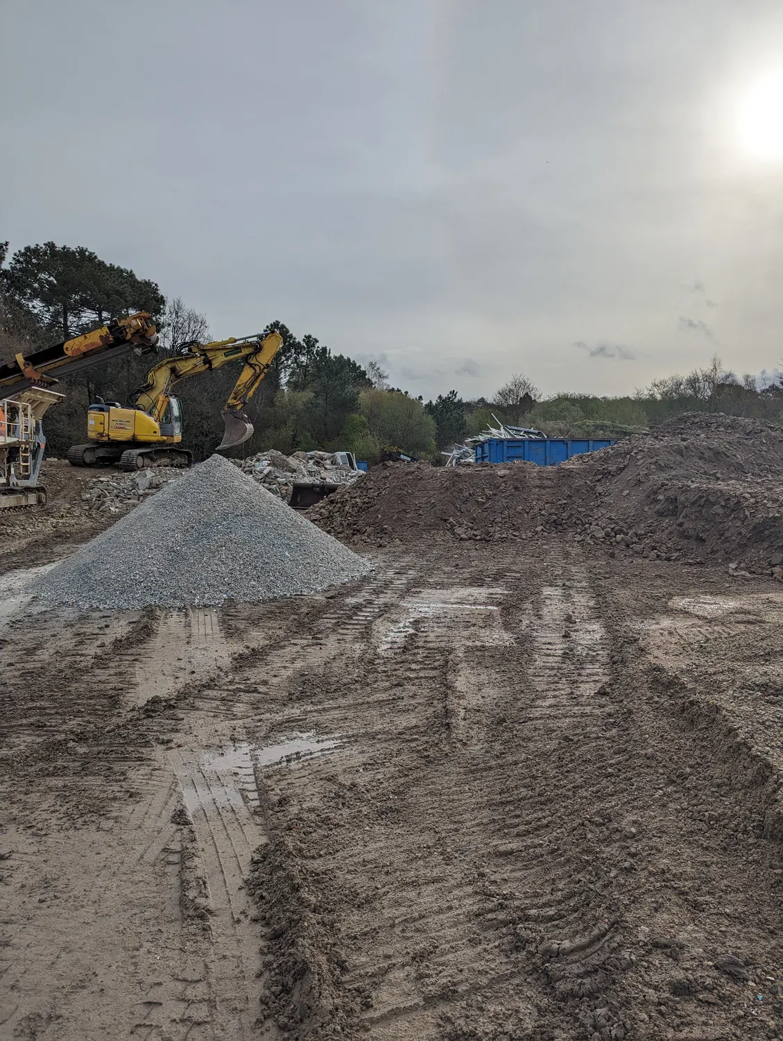 Vue d'ensemble de la plateforme de recyclage de matériaux du BTP
